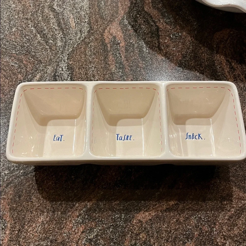 Rae Dunn Divided Dip Dish